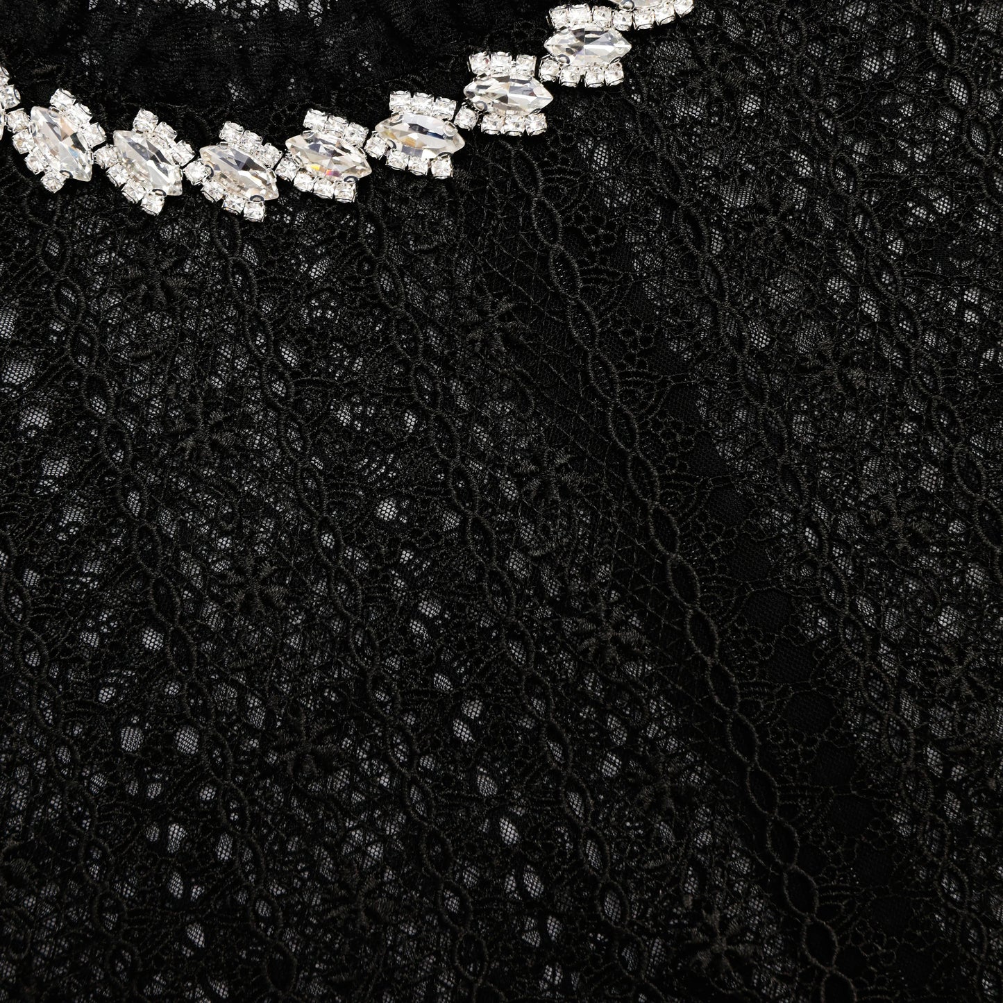Black Organza Lace Top