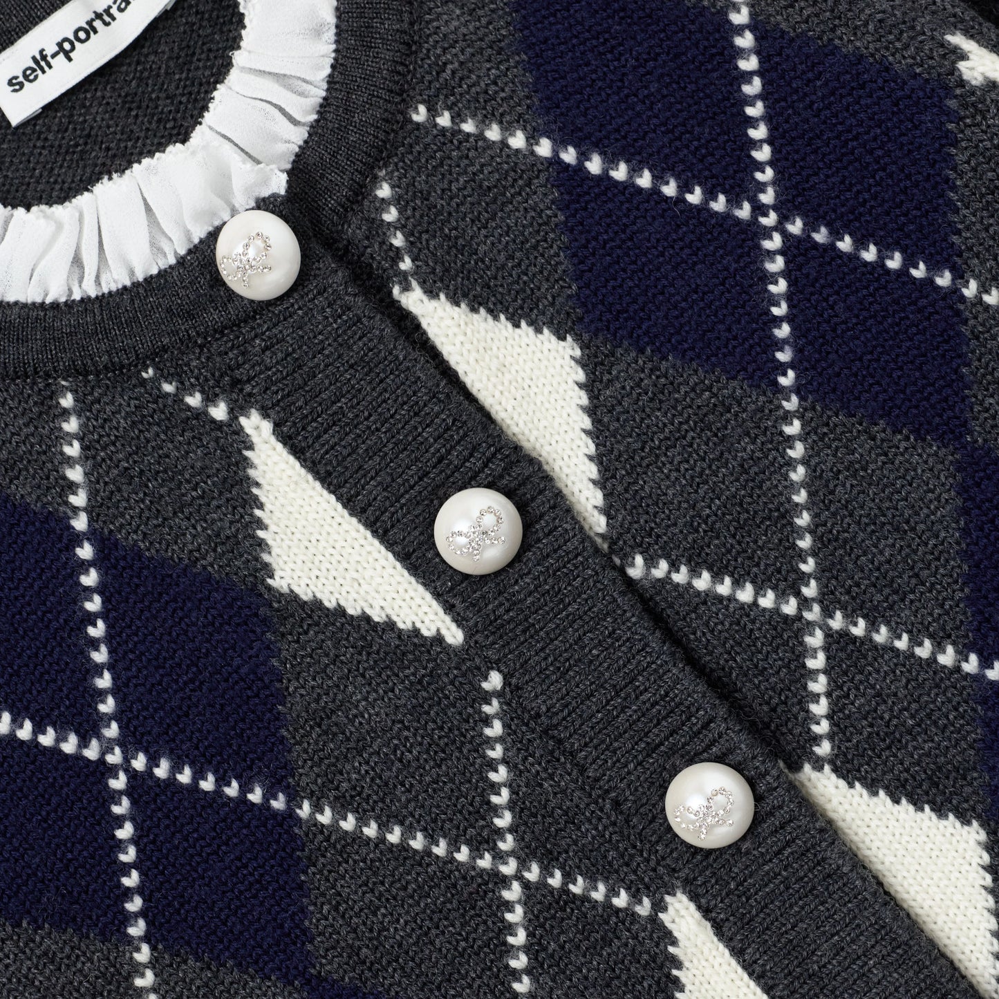 Grey Argyle Knit Dress