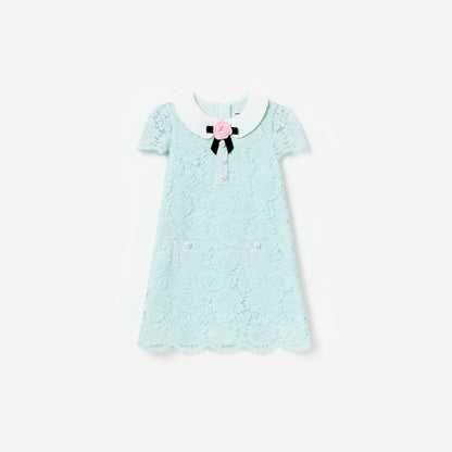 Mint Lace Collared Dress