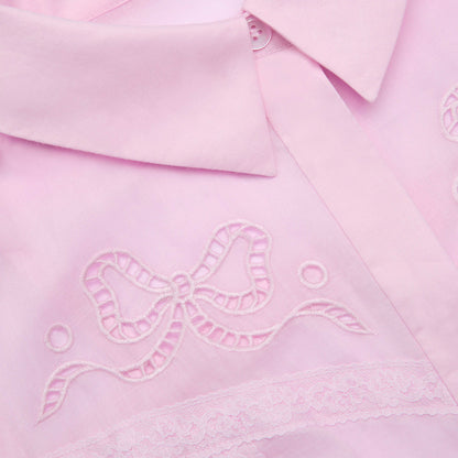 Pink Embroidered Midi Dress