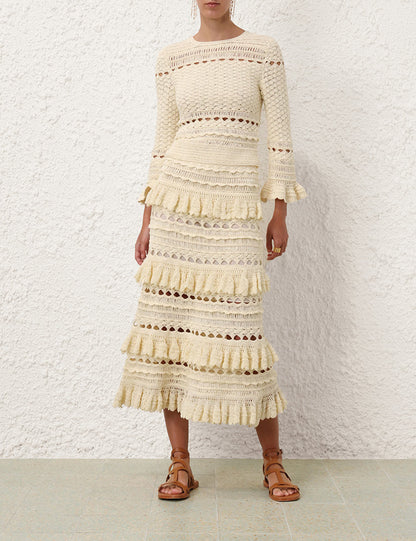 Waverly Crochet Midi Skirt