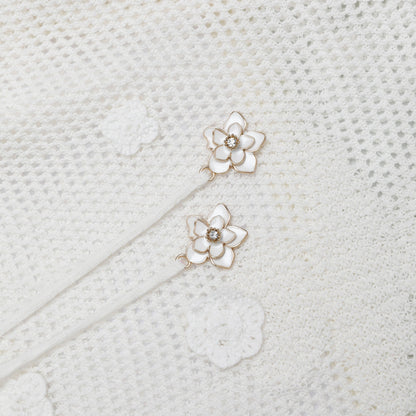 White Floral Crochet Midi Dress