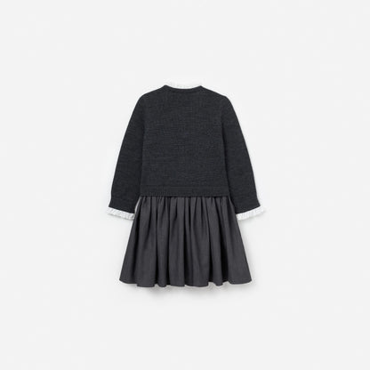 Grey Argyle Knit Dress
