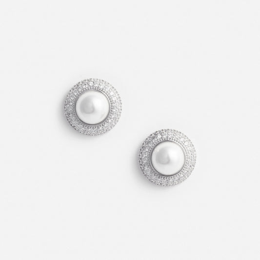 Small Crystal Pearl Earrings