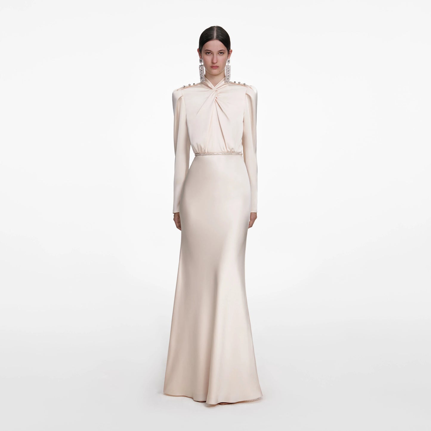 Champagne Satin Maxi Dress