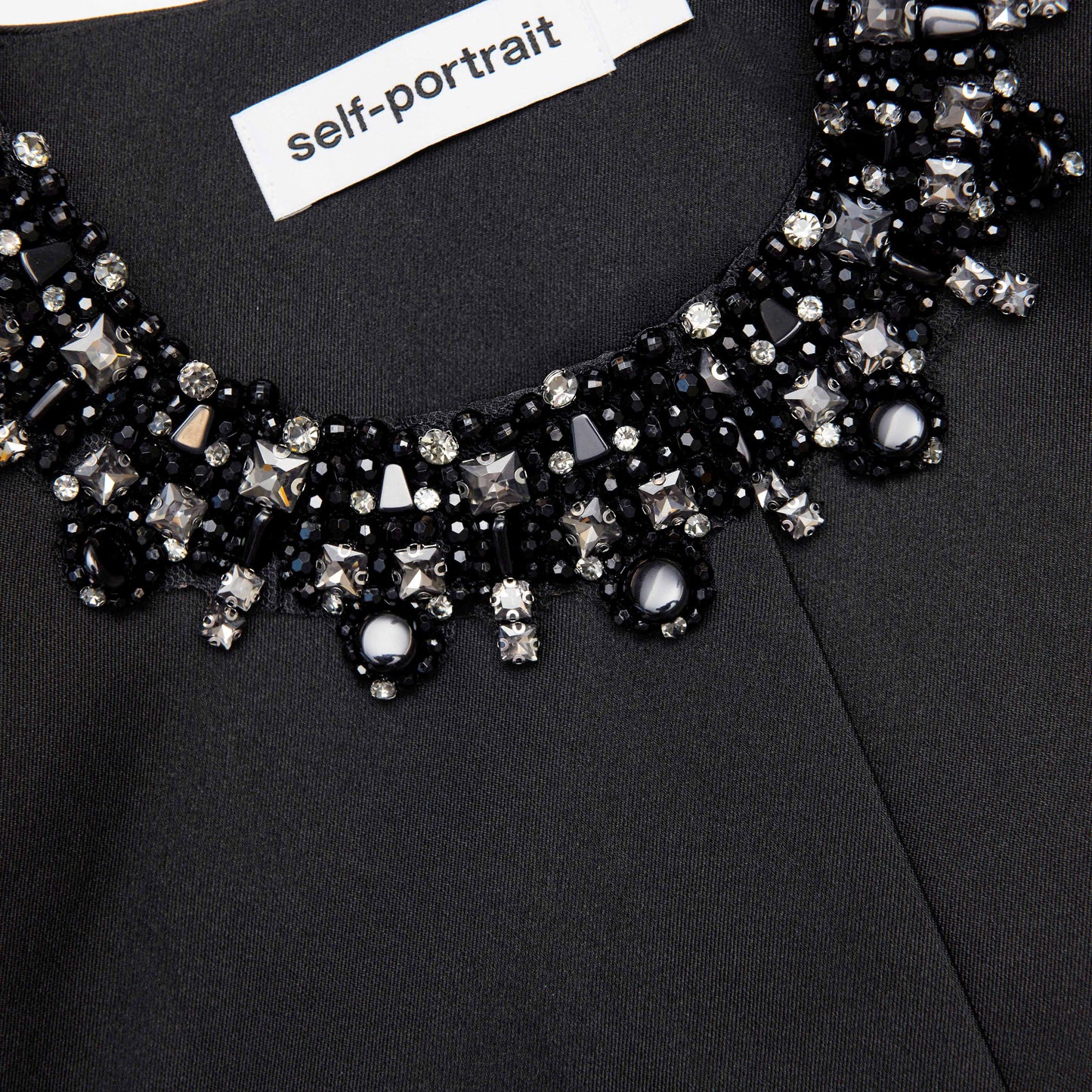 Black Taffeta Embellished Trim Jacket