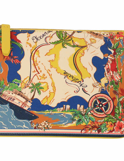 Medium Printed Leather Pouch