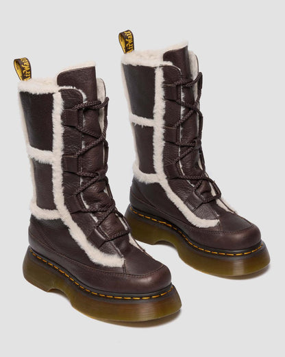 Buzz Lace Up Faux Fur Lined Grizzly Leather Boots