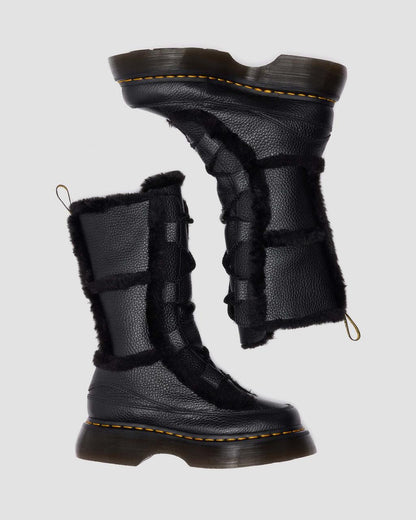 Buzz Lace Up Faux Fur Lined Milled Nappa Leather Boots