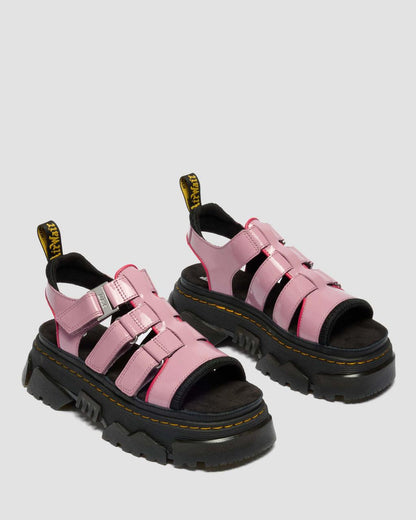 Mattison Three Strap Soft Patent Leather Sandals