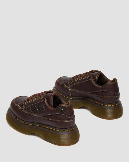 Buzz 5-Eye Flower Grizzly Leather Shoes
