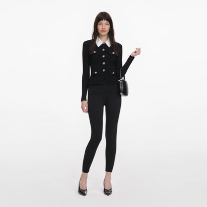 Black Tailored Knit Top