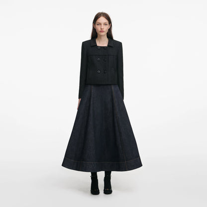Black Boucle Cropped Jacket