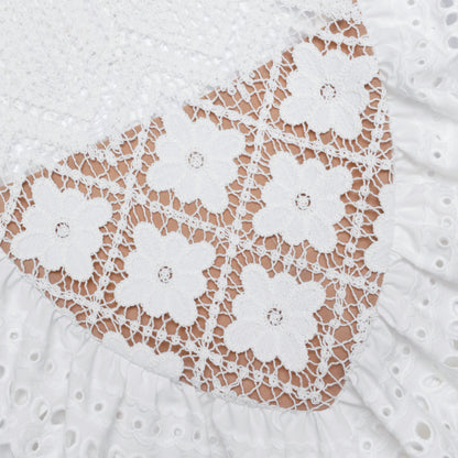 White Crochet Lace Crop Top
