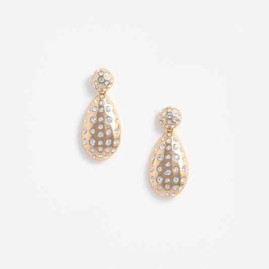 Gold Crystal Drop Earrings