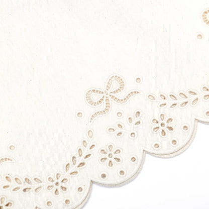 Cream Broderie Denim Top
