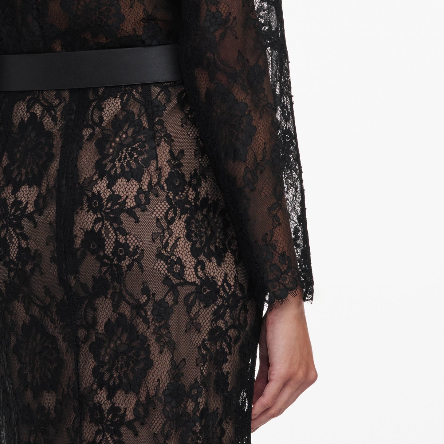 Black Lace Midi Skirt