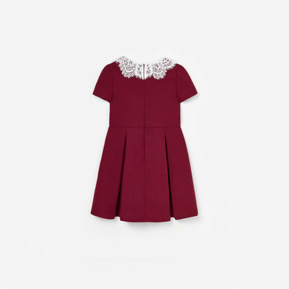 Burgundy Lace Bib Dress