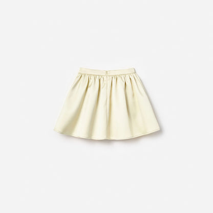 Yellow Satin Sequin Flower Skirt