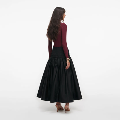 Burgundy Keyhole Knit Top