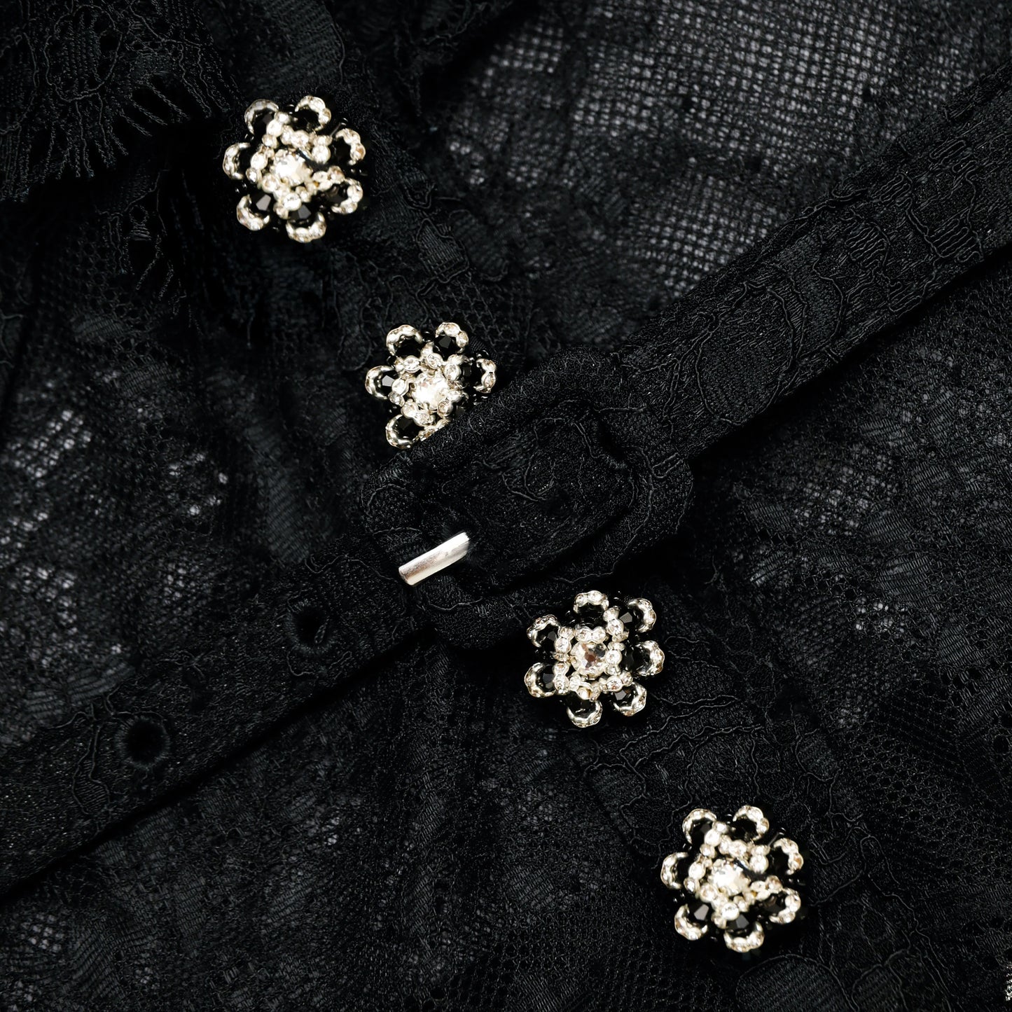 Black Lace Ruffle Maxi Dress