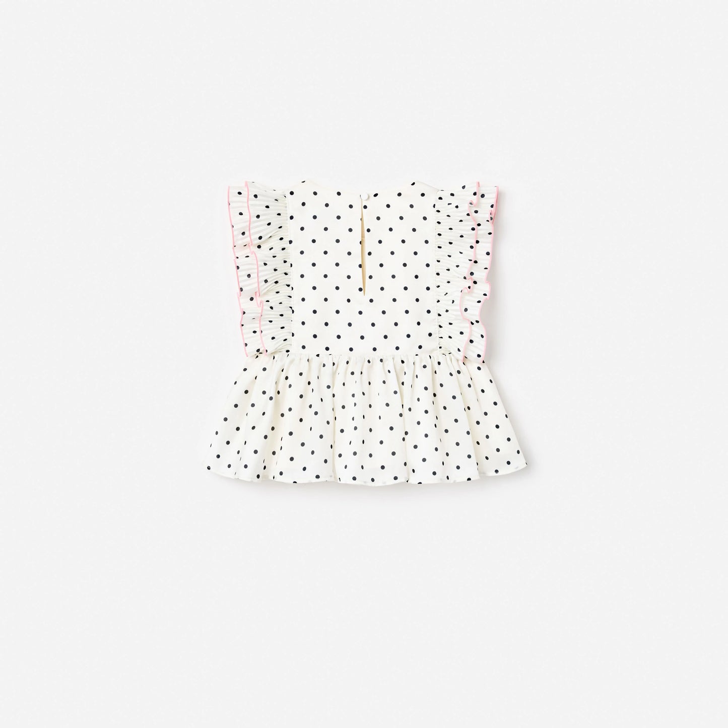 Cream Polka Dot Frill Top