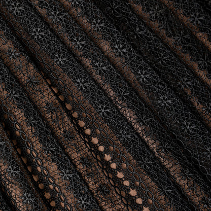 Black Organza Lace Midi Skirt