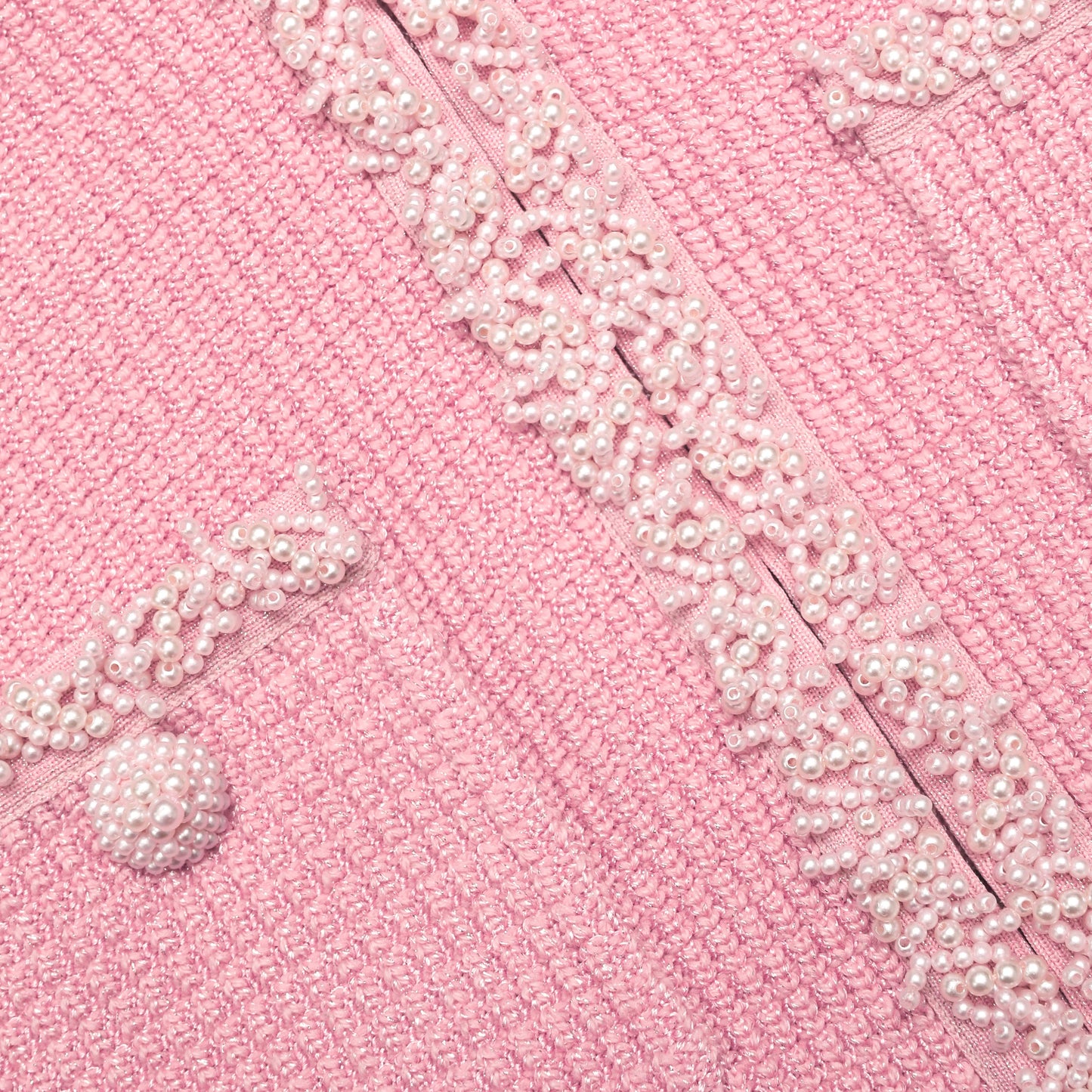 Pink Peplum Knit Midi Dress