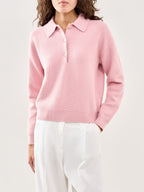 Marlie Polo Knit Sweater Pink