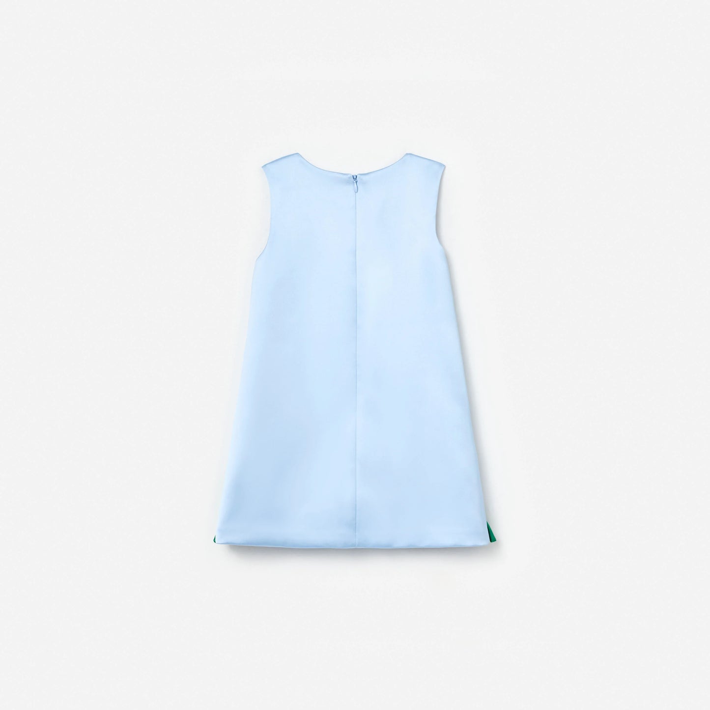 Blue Bonded Satin 3D Flower Dress