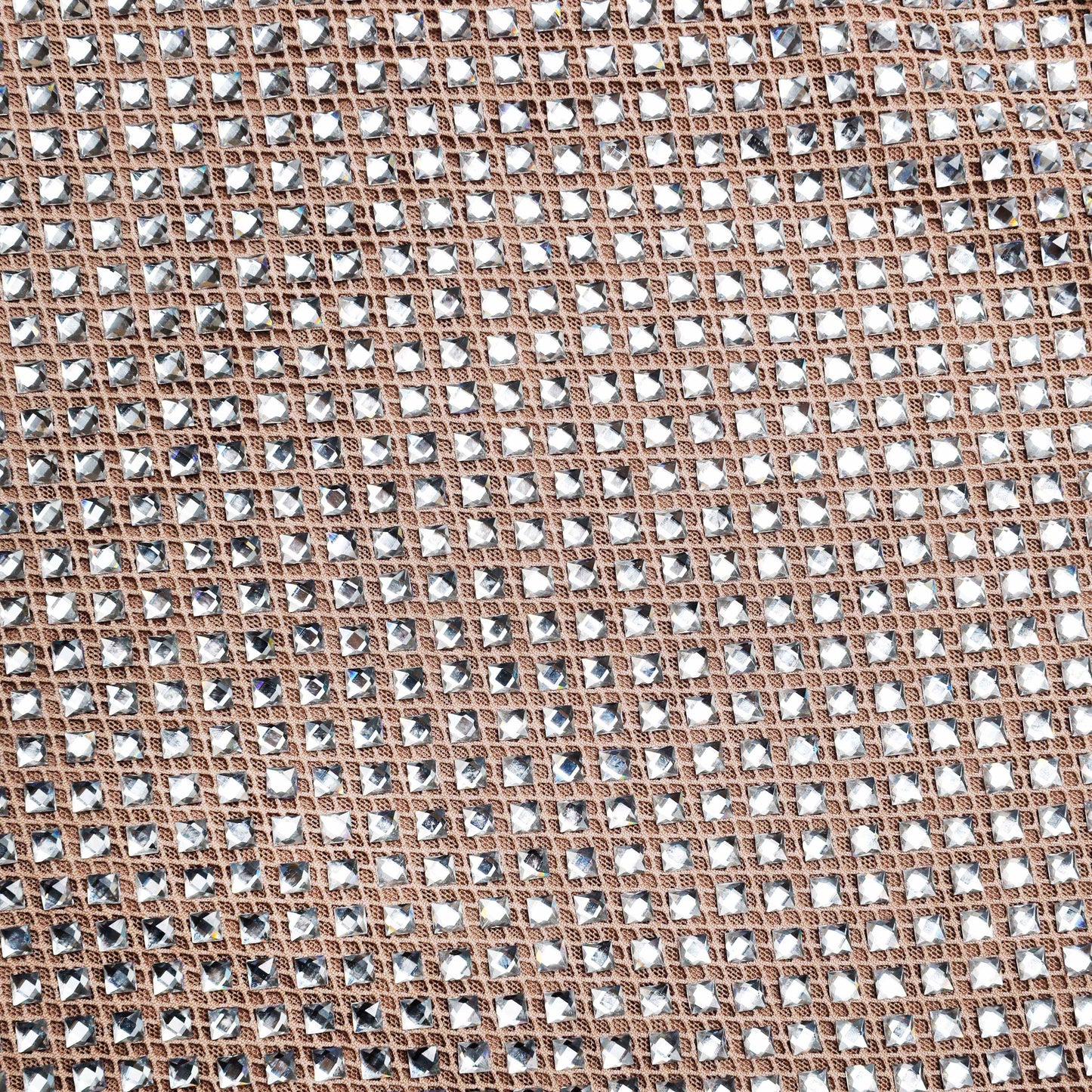 Silver Rhinestone Mesh Midi Dress