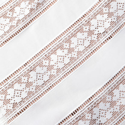 White Cotton Embroidered Midi Dress