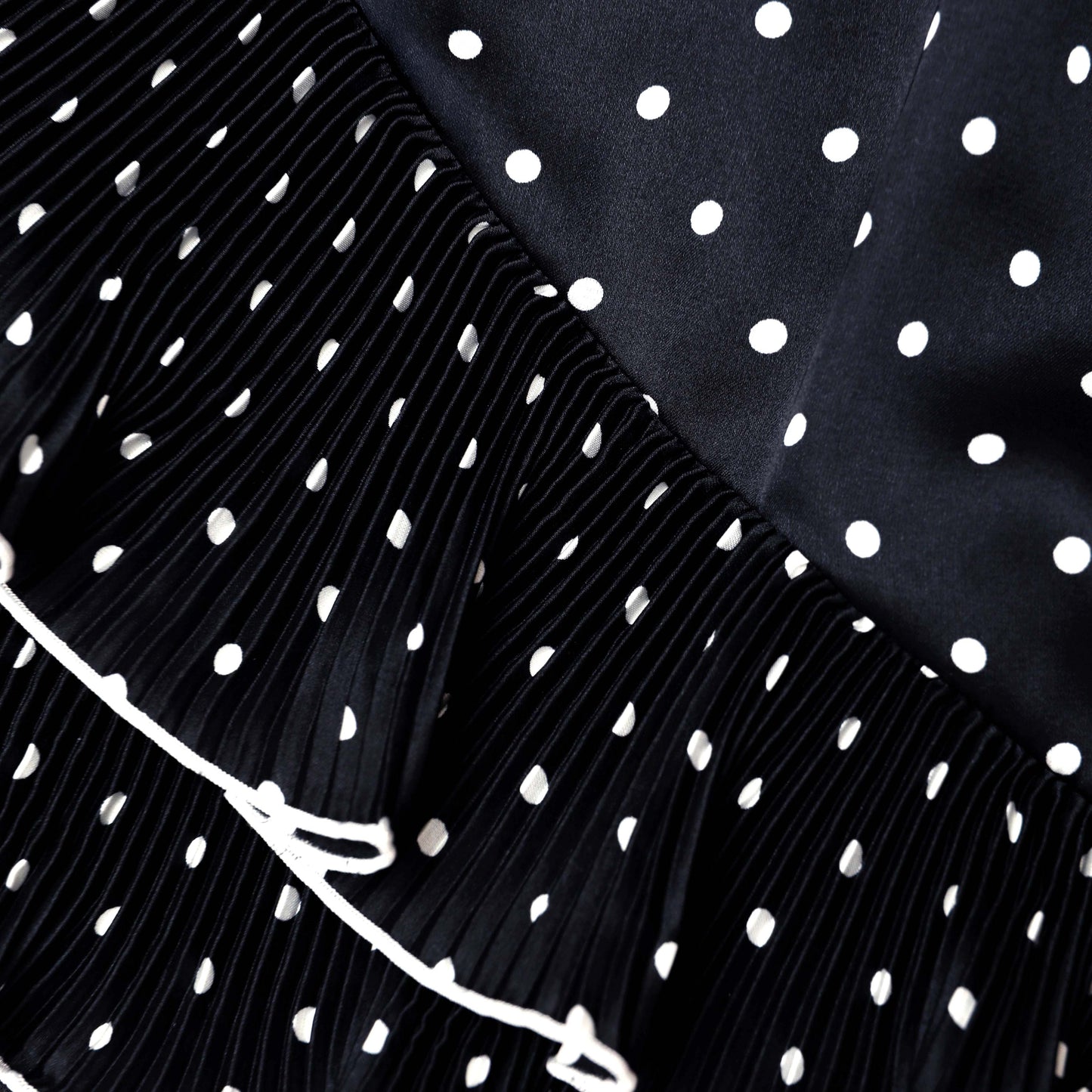 Black Polka Dot Frill Top