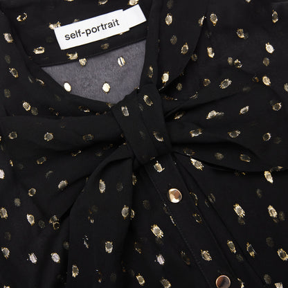Black And Gold Tie Neck Maxi Dress