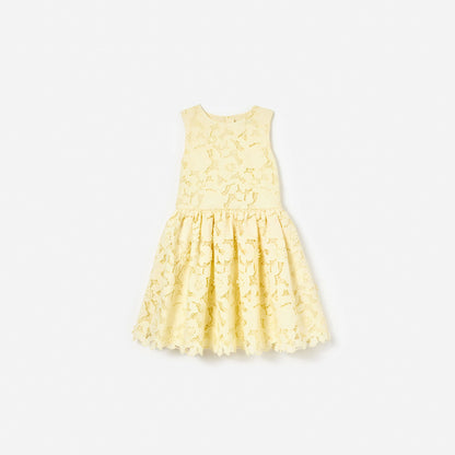 Yellow Sleeveless Lace Dress