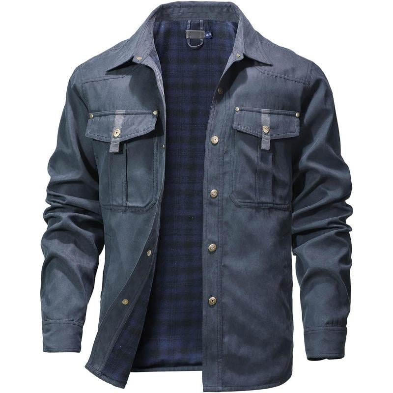 🔥Men's Flannel Lined Shacket Jacket