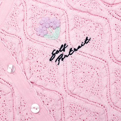 Pink Pointelle Knit Top