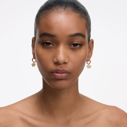 Gold Bow Hoop Earrings