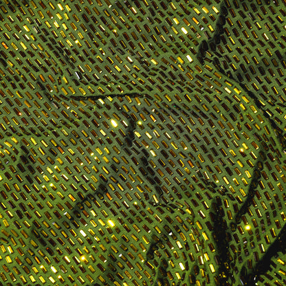 Olive Rhinestone Mesh Midi Dress
