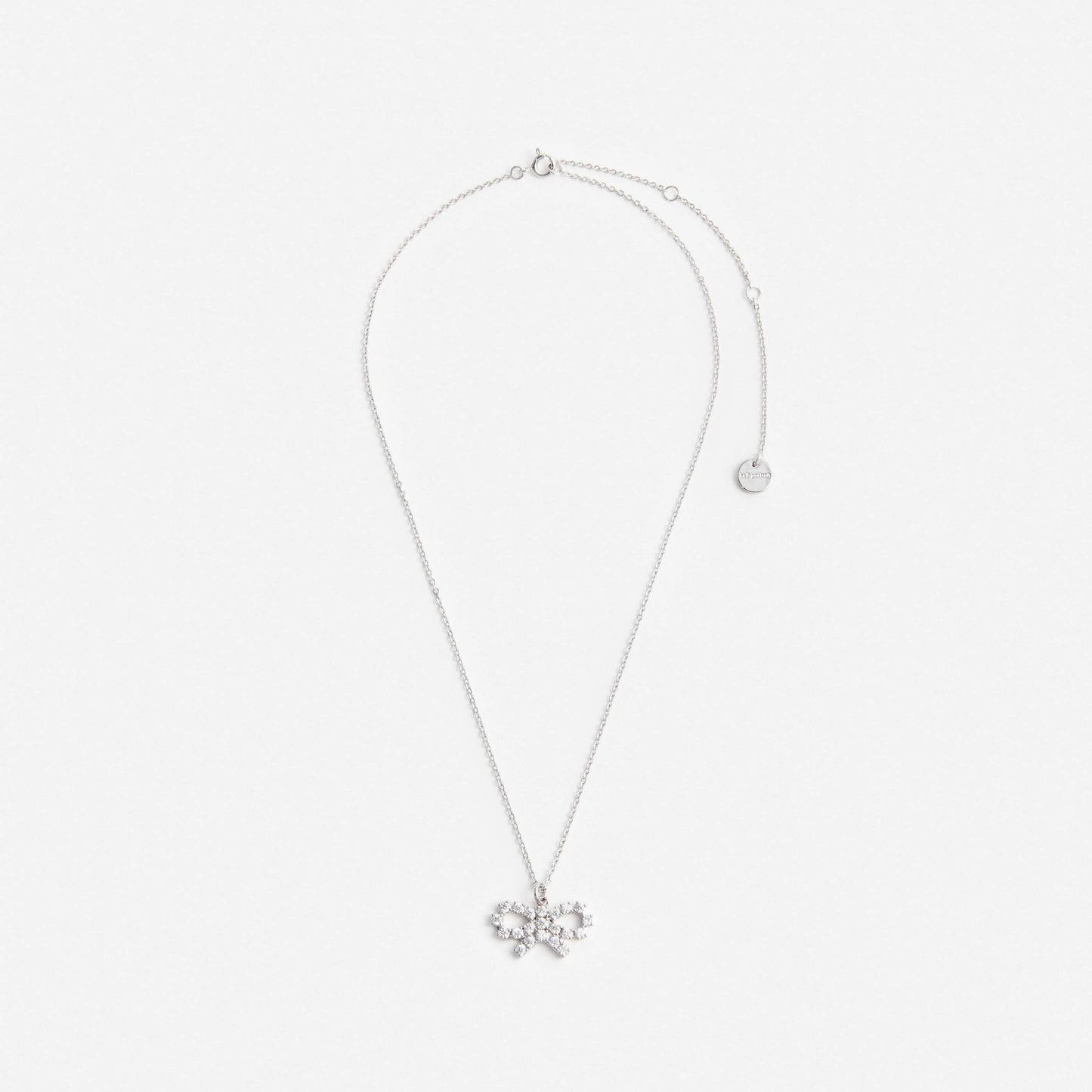 Micro Crystal Bow Necklace