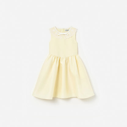 Yellow Taffeta Lace Dress