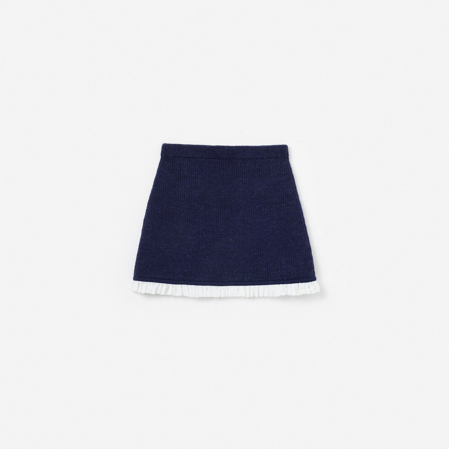 Navy Embellished Knit Skirt